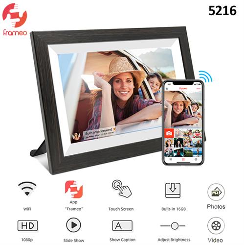 מסגרת דיגיטלית  עם מסך טאץ "10.1  חיבור Wi-Fi לנייד מרחוק נפח עד 5,000 תמונות דגם 5216 אפליקצית Frameo לאנדרואיד + IOS