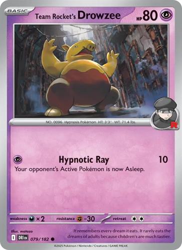 קלף בודד single פוקימון - team rocket's drowzee - Destined Rivals - 079/182