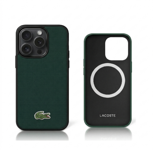 כיסוי יוקרתי מבית Lacoste לאייפון iPhone 16 - ירוק כהה עם תמיכת MagSafe