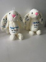 בובת תעודת לידה דגם ארנבון בז'