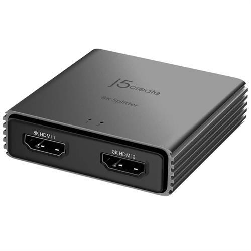 מפצל j5create HDMI 2.1 8K/60Hz עם כניסה אחת ו-2 יציאות