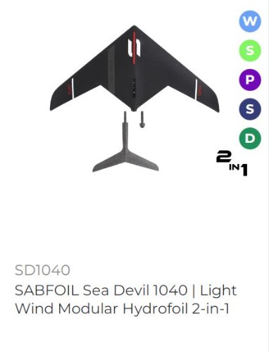 SEA DEVIL 1040 | MODULAR HYDROFOIL 2-IN-1 2445cm2