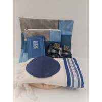 סט תפילין "קוביות בכחול וחום"