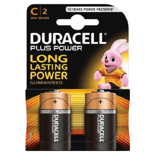 מארז 2 סוללות Duracell C2 Plus