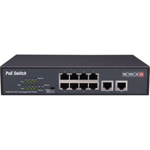 סוויץ' ל-8 ערוצים  Provison PoES-08120C plus 2 10/100 POE