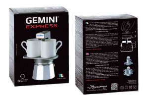 מקינטה ג'מיני,  1-2 כוסות,  Gemini Express Espresso Maker מתאים לאינדוקציה