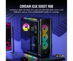 מארז Corsair iCUE 5000T RGB Temperered Glass Mid-Tower - שחור