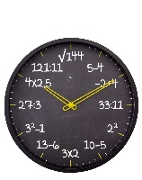 שעון קיר - מתמטיקה - לוח וגיר 30 ס"מ