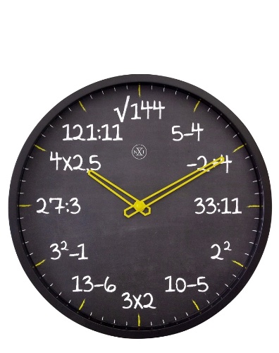 שעון קיר - מתמטיקה - לוח וגיר 30 ס"מ