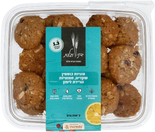 עוגיות כוסמין שקדים וחמוציות גרידת לימון 230 גרם - דני וגלית