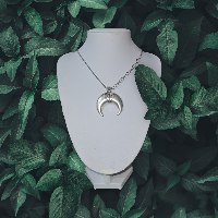Silver moon necklace