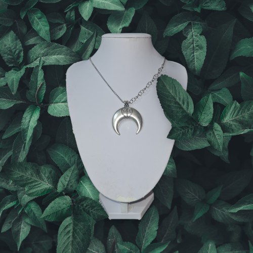 Silver moon necklace