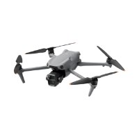 רחפן עם שלט חכם DJI Air 3S Combo + RC2 – גוף אפור בעל ארבעה פרופלורים שחורים עם קצוות כתומים