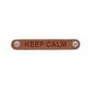 אביזר החלפה KEEP CALM - צמיד עור מעוטר באבני קריסטל סברובסקי מקוריים, שחור לבן