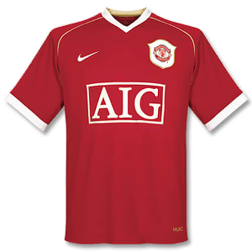 06/07 Manchester United Home Red Retro Jerseys Shirt