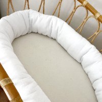 לולי שבלולי צבע לבן - נחשוש מכותנה אורגנית- 2 מטר- עם חוטים מיועדים לקשירה למיטה