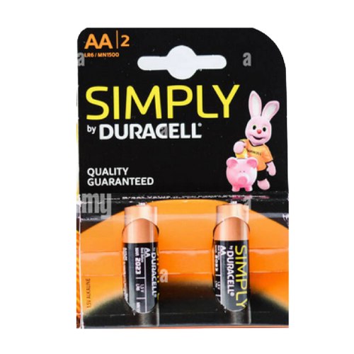 מארז 2 סוללות Duracell Simply AA אלקליין