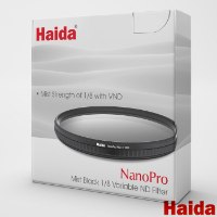 77mm Haida NanoPro Mist Black 1/8 Variable ND Filter פילטר עם אפקט כפול ND משתנה ו Mist מרכך
