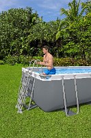 בריכת אולטרה מלבנית pro max steel +משאבת חול 950+ סולם+ כיסוי | 488X244X122 ס"מ| מקט BESTWAY|56671|