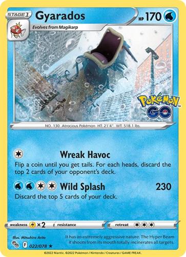 קלף בודד single פוקימון - gyarados - Pokemon Go - 022/078