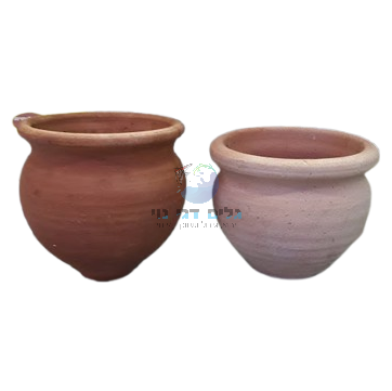 כד חרס פיה רחבה 9-11X11 ס"מ (המחיר ליח')