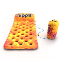 מזרון ים מחורר עם עוגן Hippo - כתום פרחוני