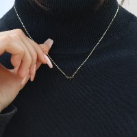שרשרת יהלומים שחורים עדינה זהב 14 קראט לנשים – 0.25 קראט