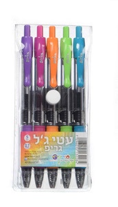 חבילת 5 עטי ג'ל גריפ סירקה