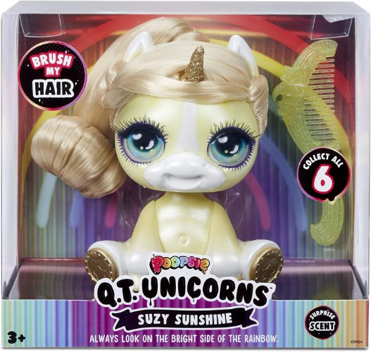 פופסי חד קרן צהובה Suzy Sunshine Q.T עם מסרק