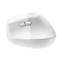 עכבר צבע לבן אפור Logitech Lift Vertical Ergonomic Mouse – אלחוטי פריט בודד לבן-אפור נראה מקדימה ומצד ימין עם גלגלת