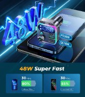 משדר לרכב איכותי עם bluetooth+טעינה+usb ב65 שח בלבד 