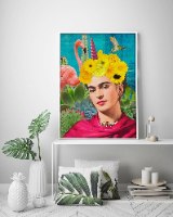 Yellow smoking Frida Kahlo CANVAS