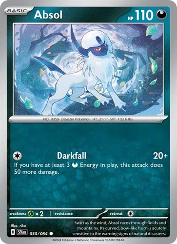 קלף בודד single פוקימון - absol - Shrouded Fable - 030/064