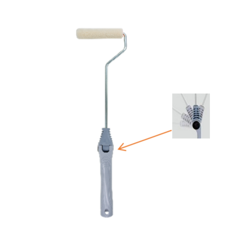 מיני־רולר עם ידית מתכווננת ⁦ROLLINGDOG PRO-ANGLE⁩ – ⁦100⁩ מ״מ