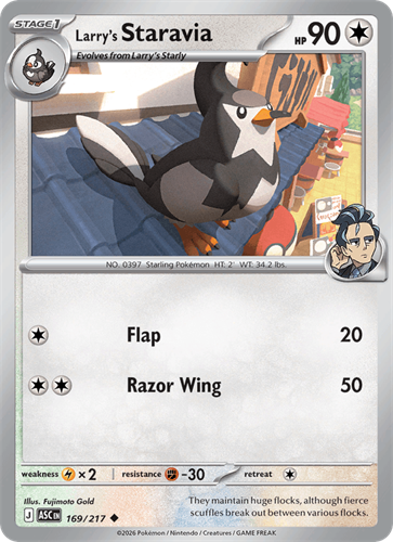 קלף פוקימון בודד single - larrt's staravia – Ascended Heroes – 169/217