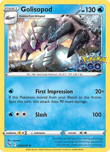 קלף בודד single פוקימון - golisopod - Pokemon Go - 026/078