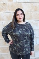 חולצת סריג שנון צבאי ירוק