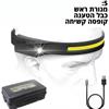 5 - פנס ראש מקצועי נטען משולב 2 תאורות COB