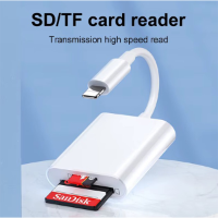 מתאם קורא כרטיסי  SD-TF  בחיבור Lighting עבור Apple iPhone 14 13 12 Pro מתאם OTG