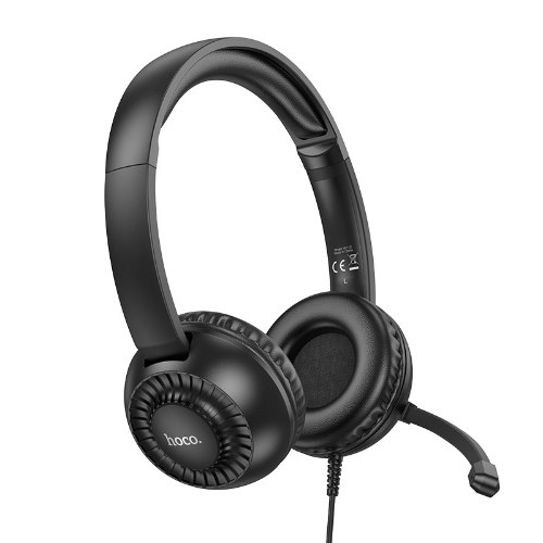 אוזניות חוטיות עם מיקרופון Hoco W112 Pure – איכות שמע צלולה לשיחות ועבודה מהבית