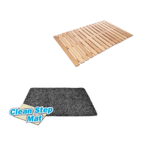שטיח אמבטיה + שטיח הקסם בצבע שחור | שטיח במבוק טבעי | שטיח מונע החלקה ומוסיף סטייל לחדר האמבטיה S-fr