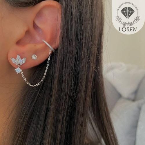 עגיל הליקס פרח הלוטוס| Silver925