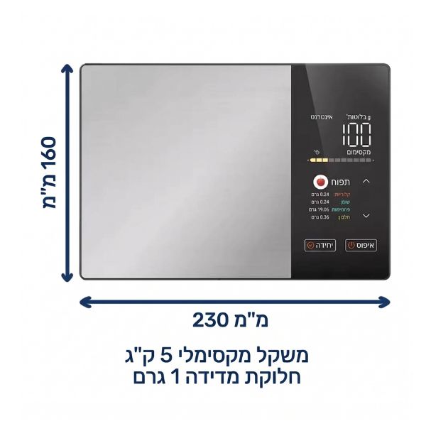 משקל-דיגיטלי-חכם-אפליקציה-גירעון-קלורי-תזונה-בריאה-מידות-המוצר
