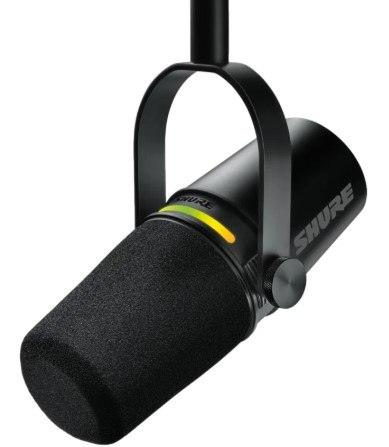 מיקרופון Shure MV7+ לסטרימינג עם Voice Isolation Technology ולוח מגע LED
