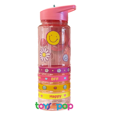 בקבוק גומיות 750 מ"ל - סמיילי פרחים