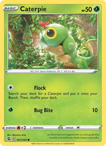 קלף בודד single פוקימון - caterpie - Fusion Strike - 001/264
