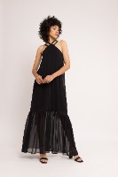 שמלת טינקרבל - שחור עם נקודות לבנות