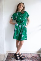 שמלת ויסקוזה אנדראה קצרה-ירוק הוואי