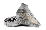 עם גרב - נעלי כדורגל Nike Air Zoom Mercurial Superfly Elite אפור קרמי