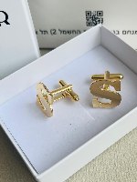 זוג חפתים יוקרתיים עם אות אחת